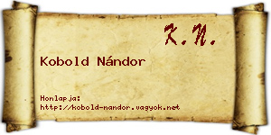 Kobold Nándor névjegykártya
