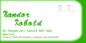 nandor kobold business card